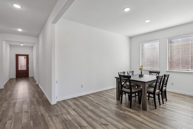 dining room featuring light wood-type flooring