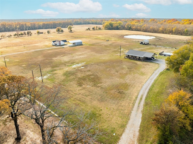 aerial view featuring a rural view