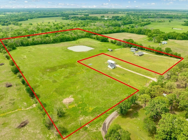aerial view with a rural view