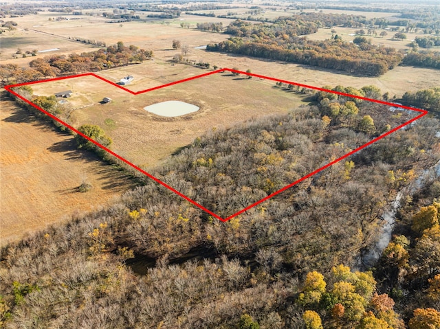 bird's eye view featuring a rural view