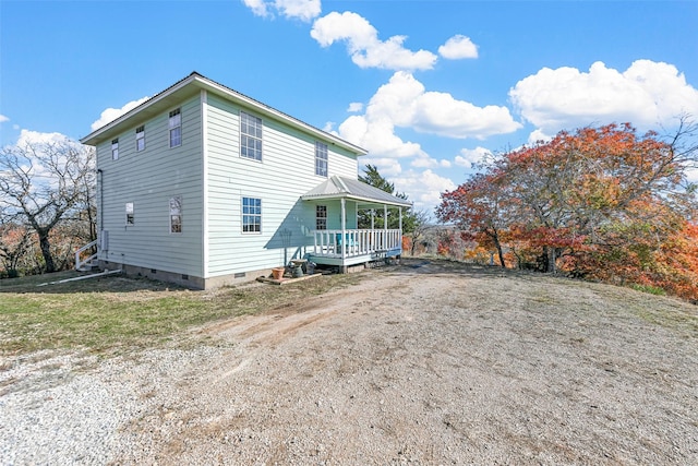 exterior space with covered porch