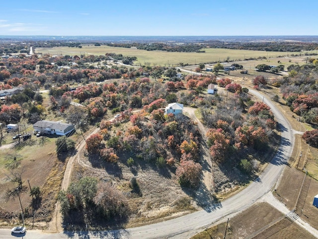 drone / aerial view with a rural view