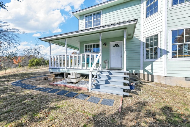 exterior space with covered porch