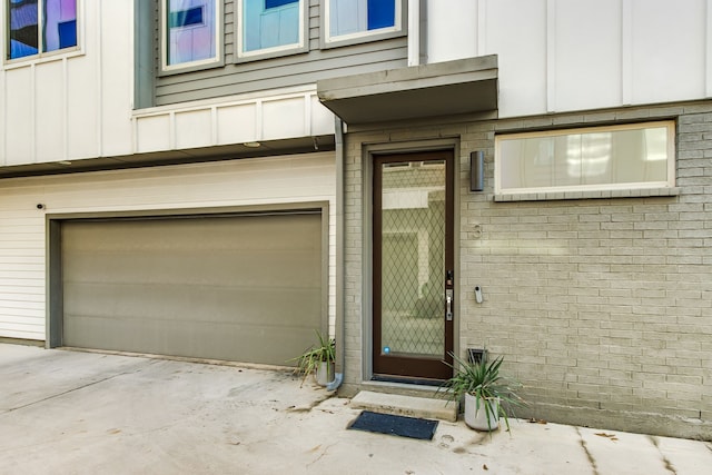 entrance to property with a garage