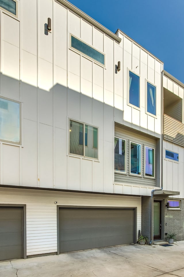 exterior space featuring a garage