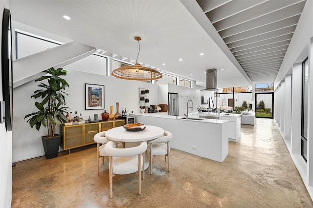 dining area with sink