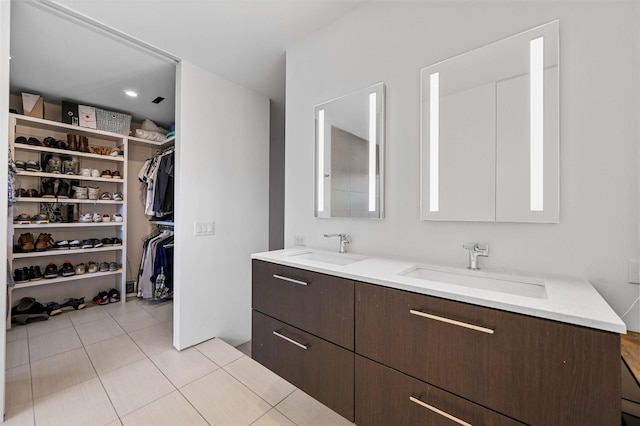 bathroom featuring vanity and tile patterned floors