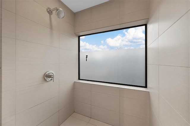 bathroom featuring a shower