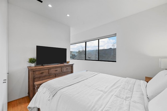 bedroom featuring light hardwood / wood-style floors