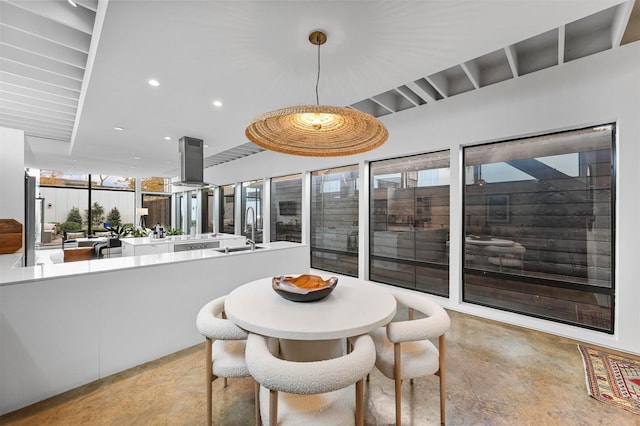 dining room featuring sink