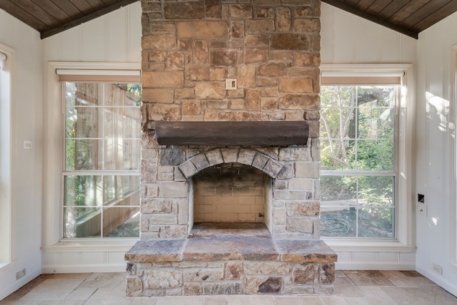 interior details with a fireplace