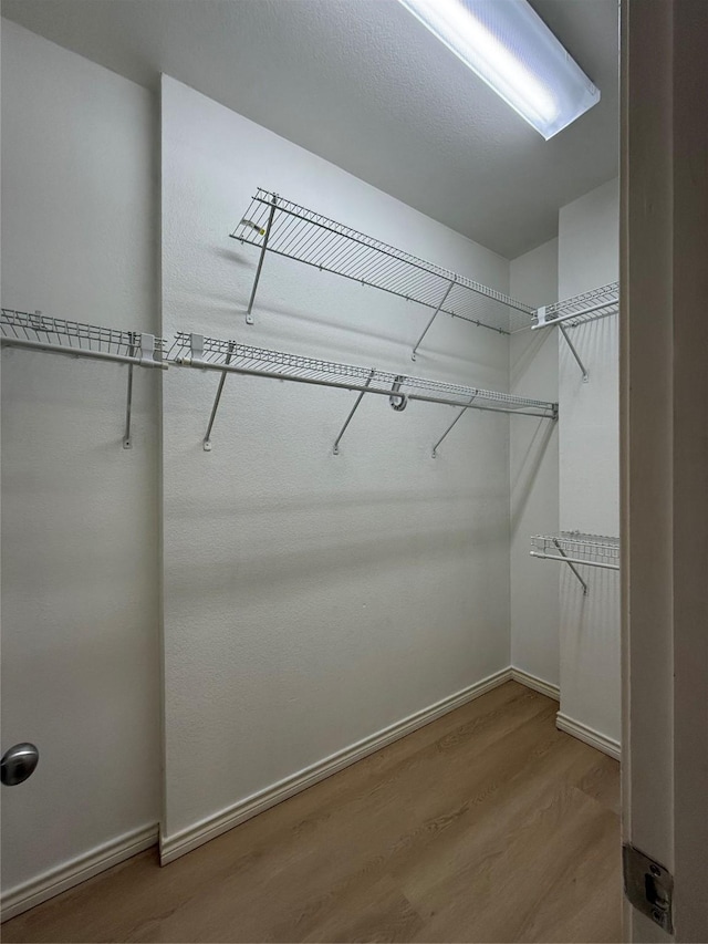 walk in closet featuring hardwood / wood-style floors