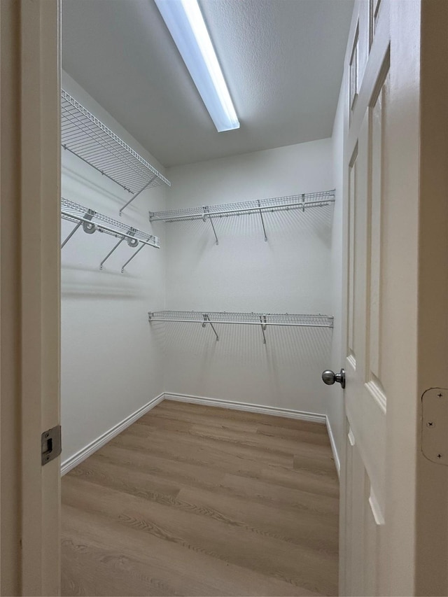 walk in closet featuring hardwood / wood-style floors