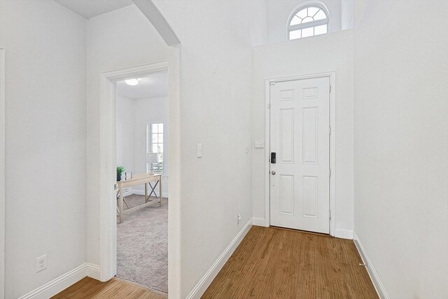 entryway featuring hardwood / wood-style flooring