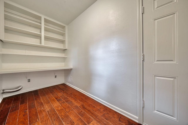 210 Canyon, Hideaway, TX 75771 - unfurnished office with hardwood / wood-style flooring and built in desk