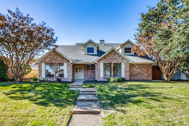 view of front of home with a front yard