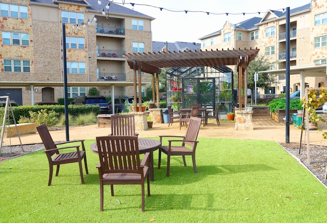 view of community with a pergola