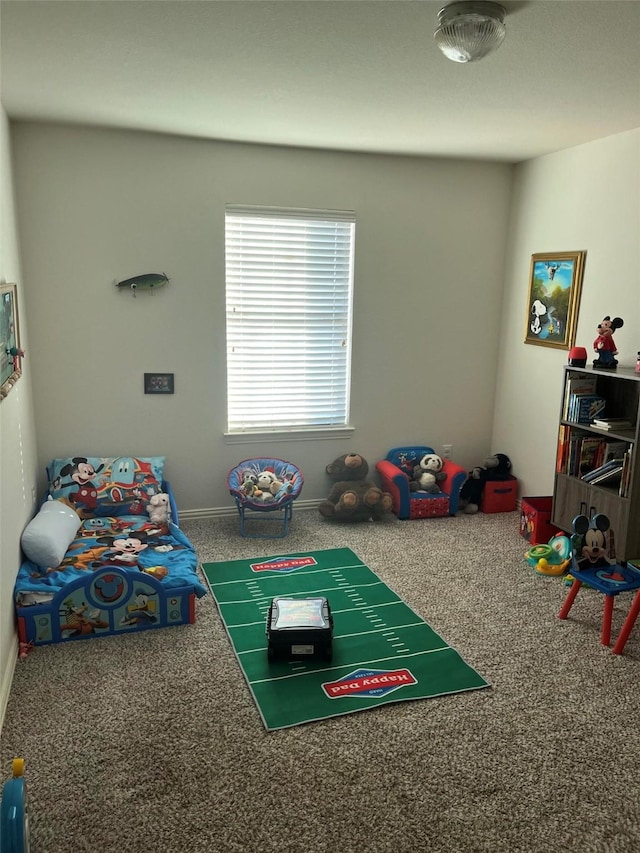 game room with carpet floors