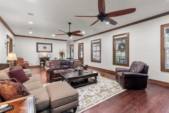 436 Goldsberry Cir, Shreveport, LA 71106 - living area with recessed lighting, ceiling fan, a healthy amount of sunlight, and baseboards