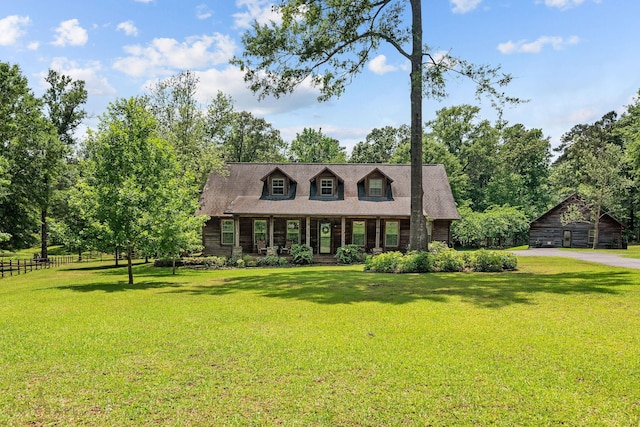 436 Goldsberry Cir, Shreveport, LA 71106 - cape cod home featuring fence, a porch, and a front lawn