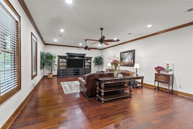 436 Goldsberry Cir, Shreveport, LA 71106 - sitting room featuring crown molding, baseboards, and wood finished floors