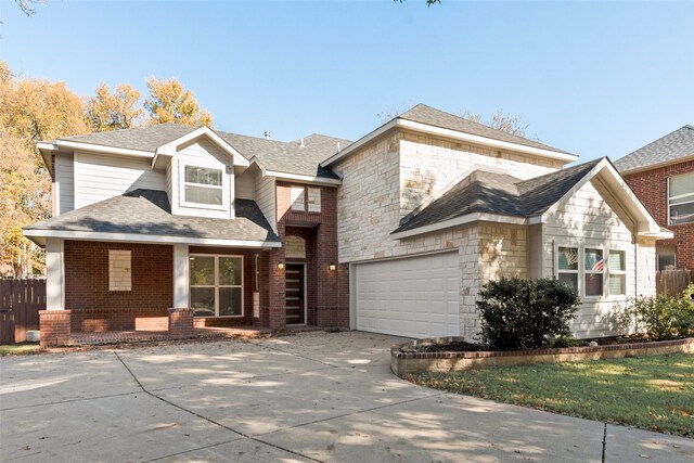 view of front facade with a garage