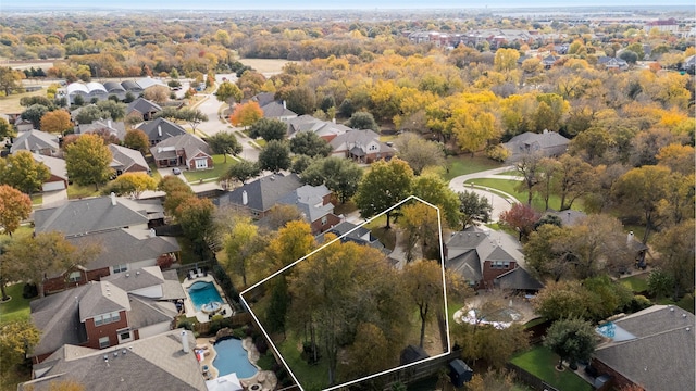 aerial view with a residential view