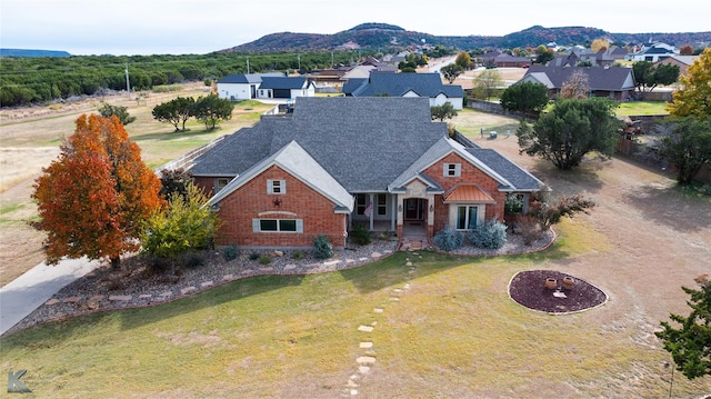 view of front facade with a mountain view