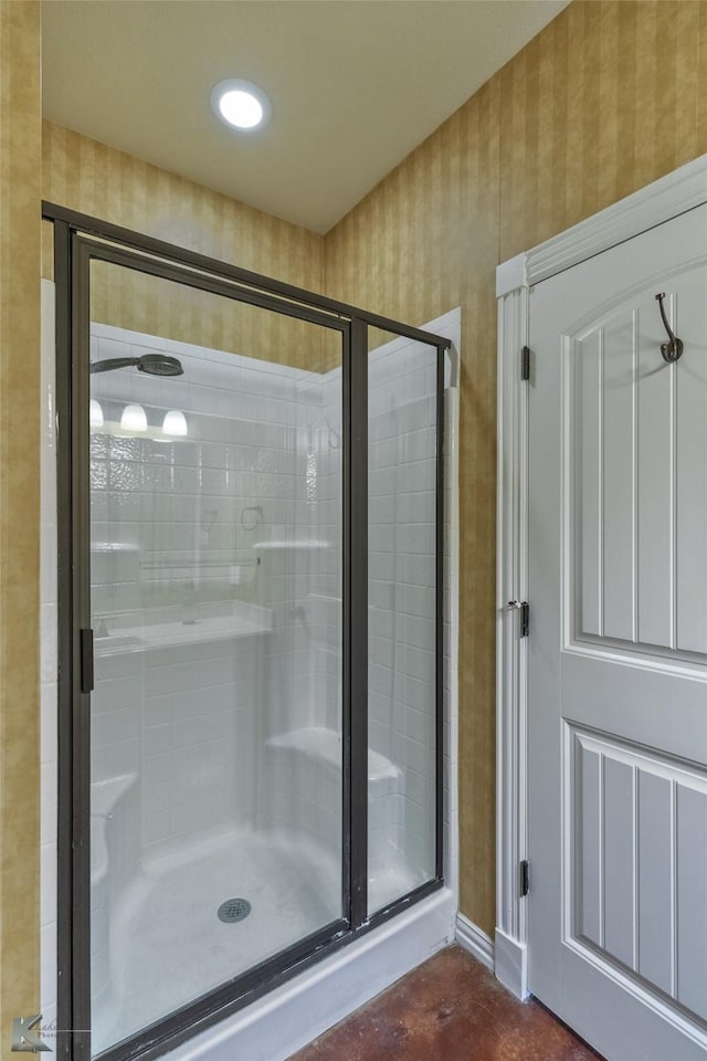 bathroom with walk in shower