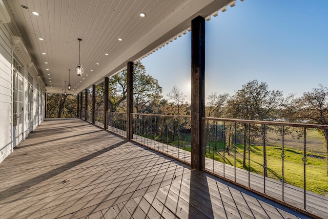 deck featuring covered porch