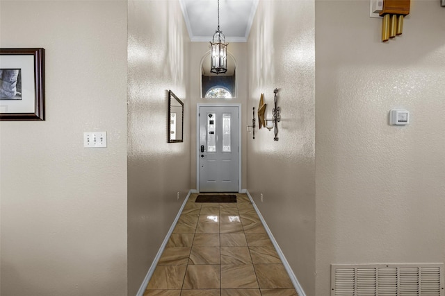 doorway with crown molding