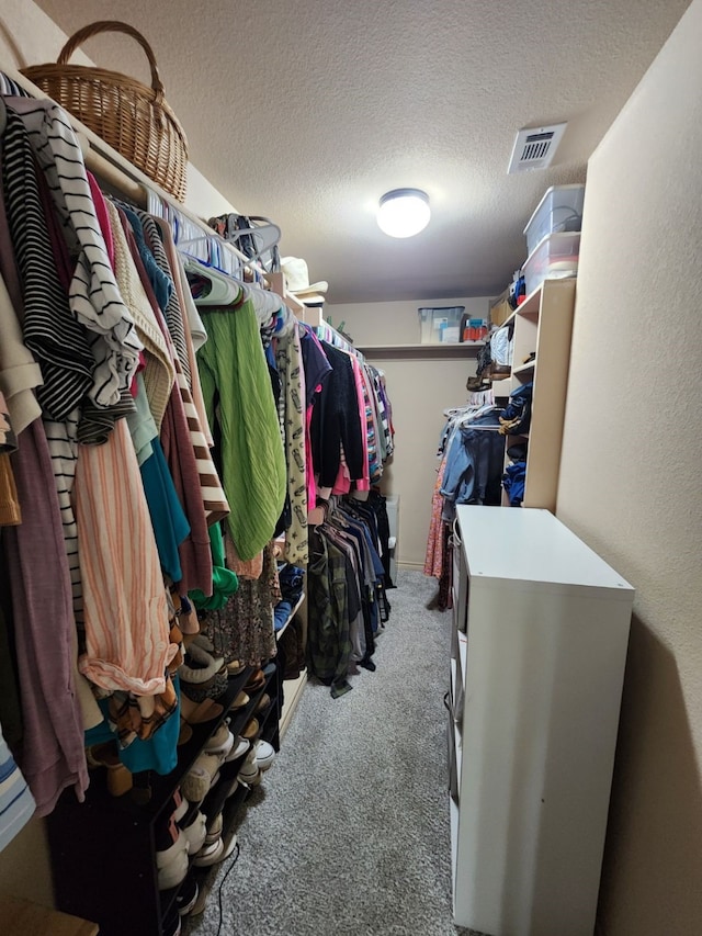 spacious closet with carpet flooring