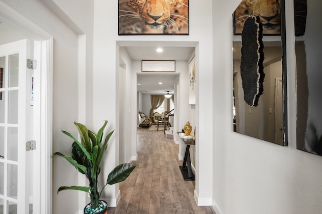 hall featuring hardwood / wood-style floors