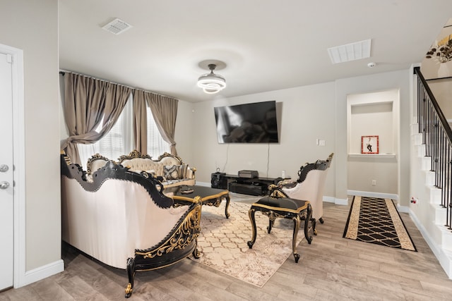 living room featuring hardwood / wood-style floors