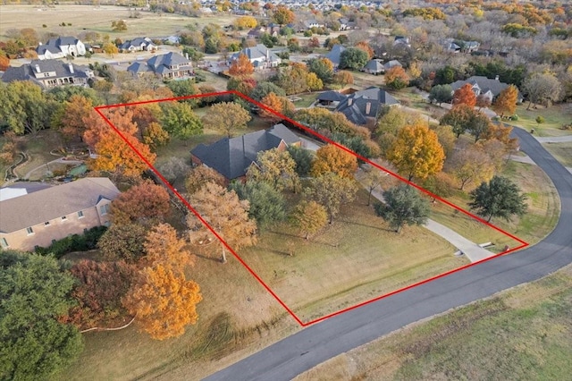 1305 Bentbrook Ln, Sherman, TX 75092 - aerial perspective of suburban area featuring property parcel outlined