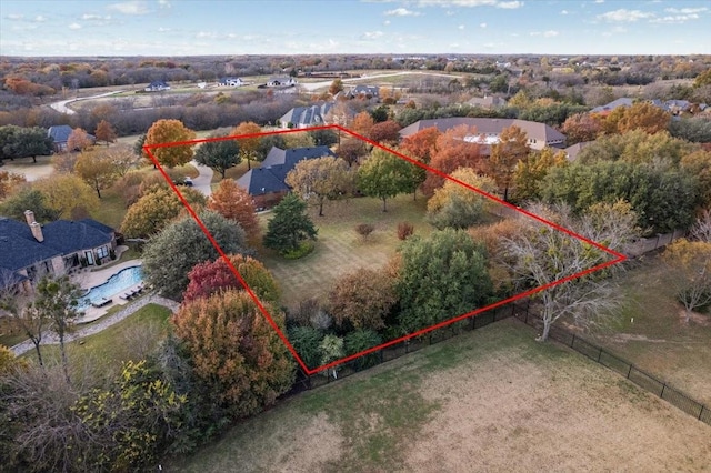 1305 Bentbrook Ln, Sherman, TX 75092 - aerial overview of property's location featuring property boundaries highlighted and a pool area