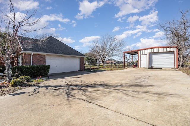 view of property exterior featuring a garage