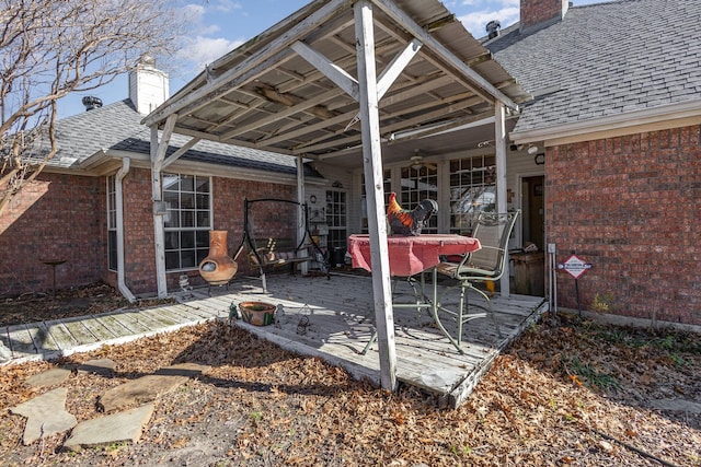 view of patio with ceiling fan