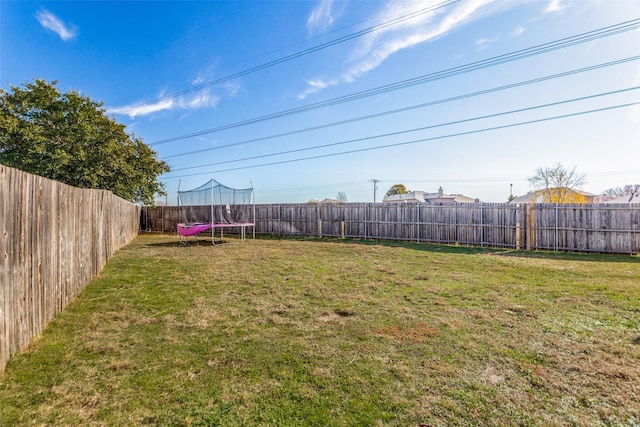 view of yard with a trampoline