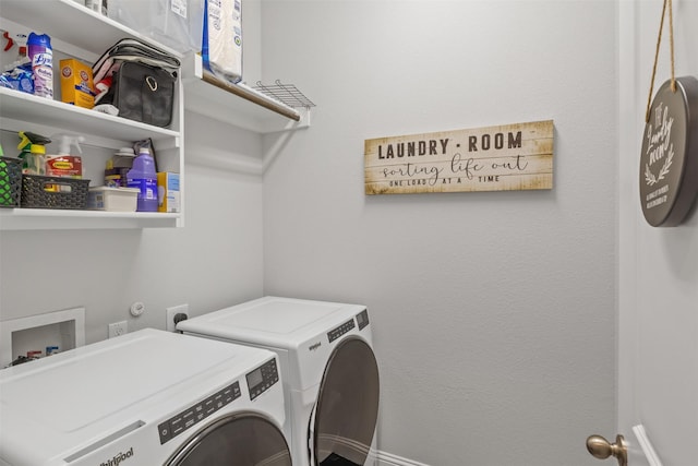 laundry area with washer and dryer