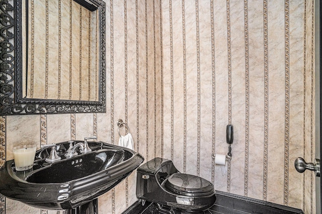 bathroom featuring sink and toilet