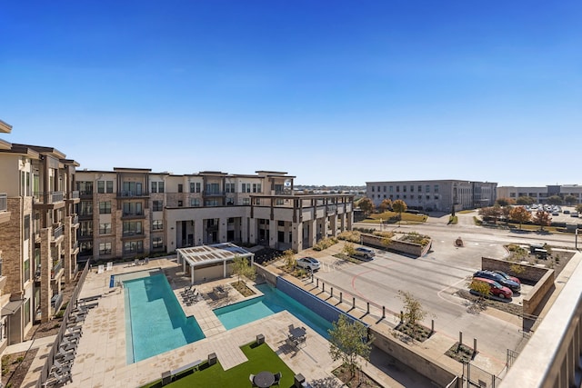 view of pool featuring a patio area