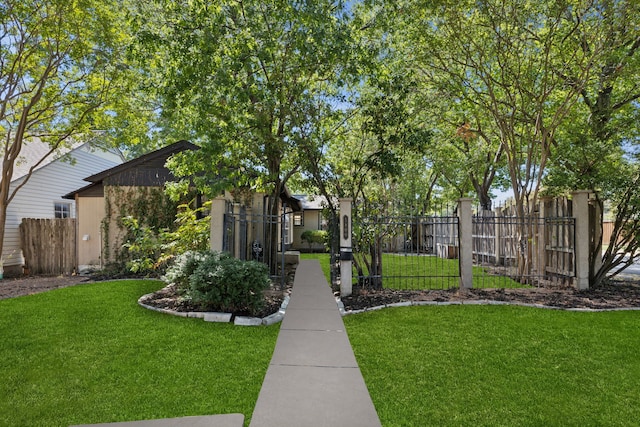 view of yard featuring a fenced front yard