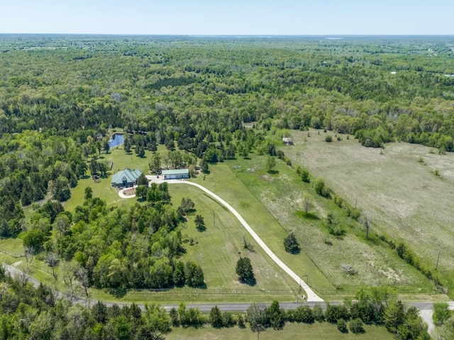 drone / aerial view with a rural view