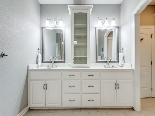 bathroom featuring vanity and tile patterned floors