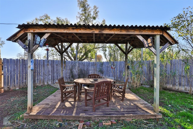 view of patio with a wooden deck