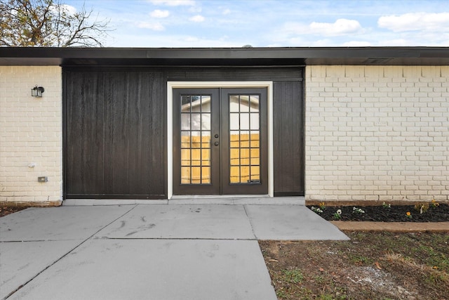 property entrance with french doors