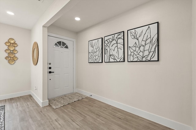 foyer featuring light hardwood / wood-style floors