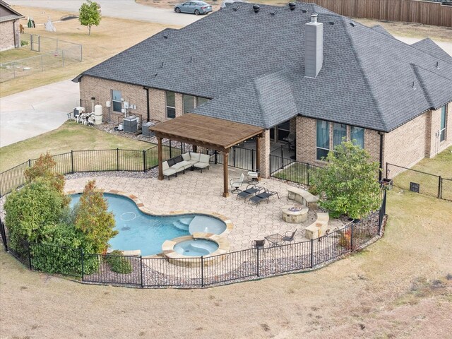 french country style house featuring a front lawn