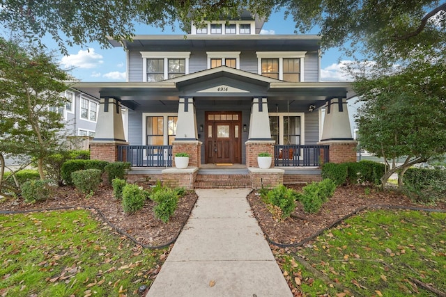 view of front of house with covered porch